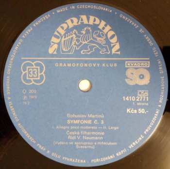 2LP Bohuslav Martinů: Symfonie No 3,4,5 (2xLP)
