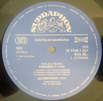 LP Bohuslav Martinů: The Parables / La Rhapsodie / Les Estampes • Overture
