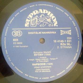 LP Bohuslav Martinů: The Parables / La Rhapsodie / Les Estampes • Overture