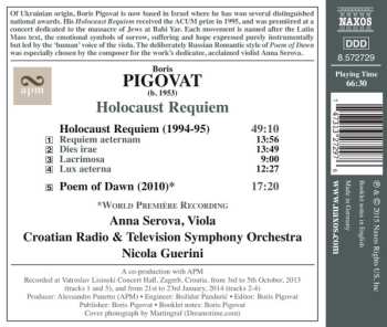 CD Boris Pigovat: Holocaust Requiem / Poem of Dawn