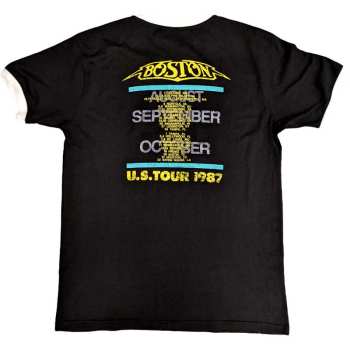 Marchandises Boston: Boston Unisex Ringer T-shirt: Us Tour '87 (back Print) (small) S