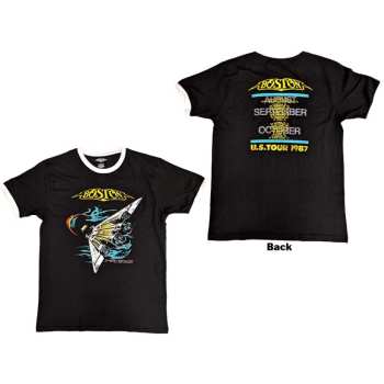 Marchandises Boston: Boston Unisex Ringer T-shirt: Us Tour '87 (back Print) (small) S