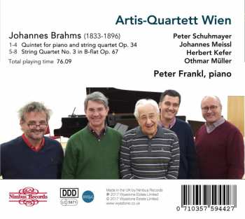 CD Johannes Brahms: Piano Quintet / String Quartet No. 3