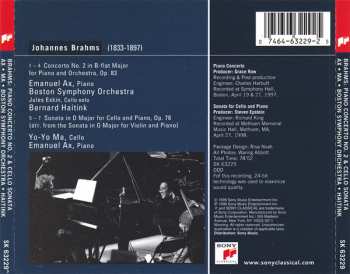 CD Johannes Brahms: Piano Concerto No. 2 / Cello Sonata Op. 78