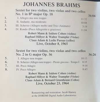 CD Johannes Brahms: The String Sextets. Live At The Libray Of Congress Vol. 3