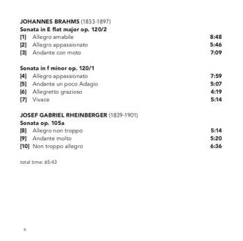 CD Johannes Brahms: Sonatas For Clarinet And Piano1