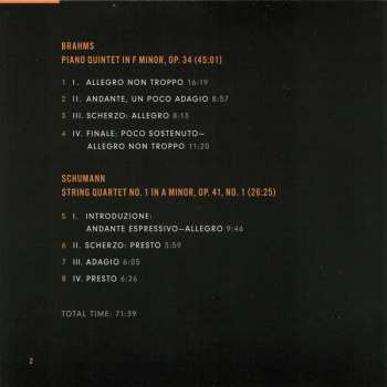 CD Robert Schumann: Piano Quintet / String Quartet No. 1