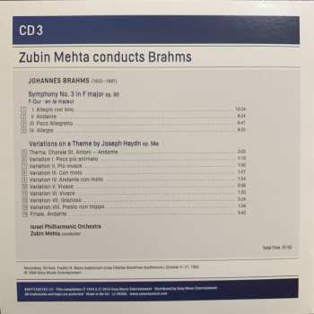4CD/Coffret Johannes Brahms: Zubin Mehta Conducts Brahms (Symphonies Nos. 1-4 • Tragic Overture • Haydn Variations)
