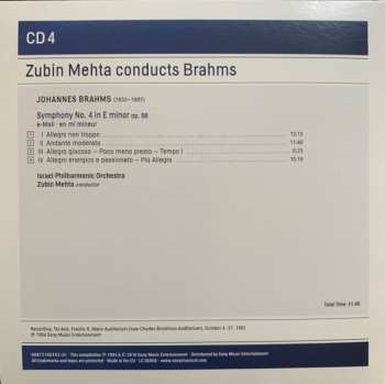 4CD/Coffret Johannes Brahms: Zubin Mehta Conducts Brahms (Symphonies Nos. 1-4 • Tragic Overture • Haydn Variations)