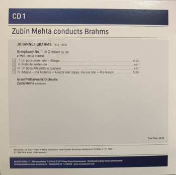 4CD/Coffret Johannes Brahms: Zubin Mehta Conducts Brahms (Symphonies Nos. 1-4 • Tragic Overture • Haydn Variations)