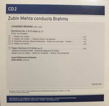 4CD/Coffret Johannes Brahms: Zubin Mehta Conducts Brahms (Symphonies Nos. 1-4 • Tragic Overture • Haydn Variations)