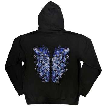 Marchandises Bring Me the Horizon: Bring Me The Horizon Unisex Zipped Hoodie: Blue Crow Wings (back Print) (small) S