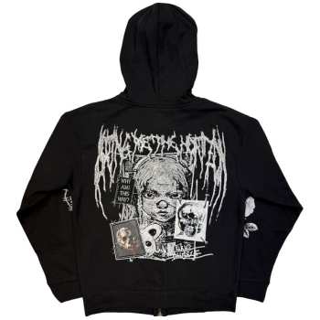 Marchandises Bring Me the Horizon: Bring Me The Horizon Unisex Zipped Hoodie: Nailed Symbol (black) (back Print) (medium) M