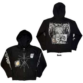 Marchandises Bring Me the Horizon: Bring Me The Horizon Unisex Zipped Hoodie: Nailed Symbol (black) (back Print) (medium) M