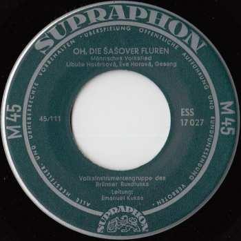 SP Brněnský Rozhlasový Orchestr Lidových Nástrojů: Lieder Und Tänze Aus Der Tschechoslowakei