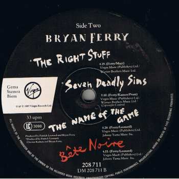 LP Bryan Ferry: Bête Noire