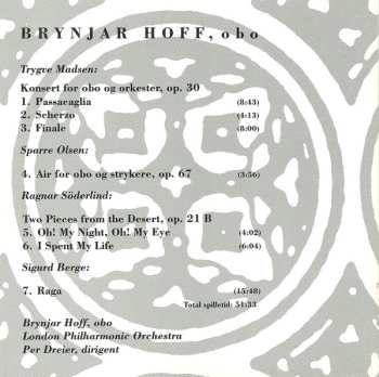 CD Carl Gustav Sparre Olsen: Contemporary Norwegian Music for Oboe