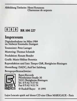 CD Camille Saint-Saëns: Französische Oboensonaten