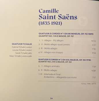 CD Camille Saint-Saëns: Les 2 Quatuors