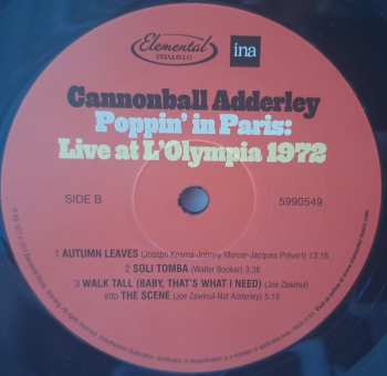 2LP Cannonball Adderley: Poppin' In Paris: Live At L'Olympia 1972 DLX | LTD | NUM