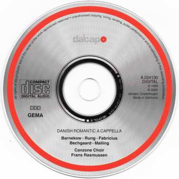 CD Canzone Koret: Danish Romantic A Cappella