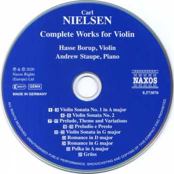 CD Carl Nielsen: Complete Works For Violin