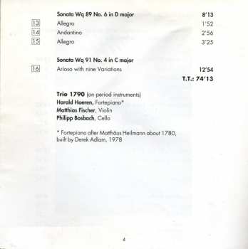 CD Carl Philipp Emanuel Bach: Five Piano Trios
