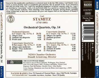 CD Carl Stamitz: Orchestral Quartets, Op. 14