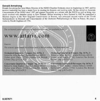 CD Carl Stamitz: Orchestral Quartets, Op. 14