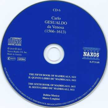 7CD/Coffret Carlo Gesualdo: The Complete Madrigals