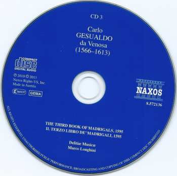 7CD/Coffret Carlo Gesualdo: The Complete Madrigals