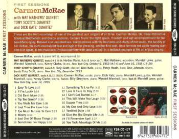 CD Carmen McRae: First Sessions