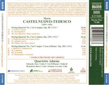 CD Mario Castelnuovo Tedesco: Complete String Quartets