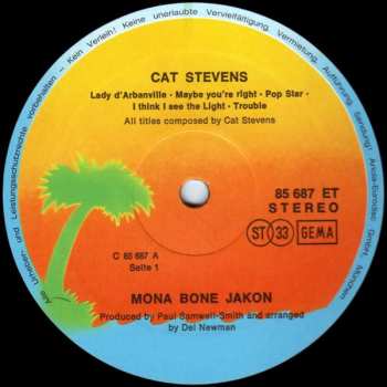 LP Cat Stevens: Mona Bone Jakon