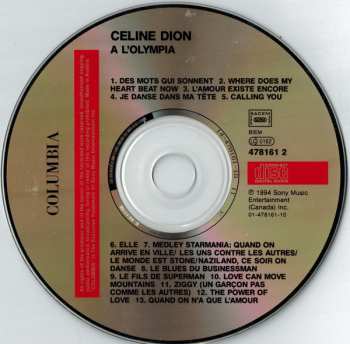 CD Céline Dion: À L'Olympia