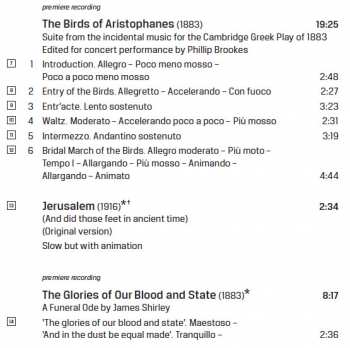 CD Neeme Järvi: Jerusalem / The Birds Of Aristophanes / England / Thge Glories Of Our Blood And State / Te Deum / Magnificat (Works For Chorus And Orchestra)