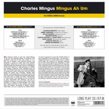 2LP Charles Mingus: Mingus Ah Um The Stereo & Mono Versions LTD