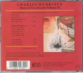 CD Charles Wuorinen: Music Of Two Decades, Volume III