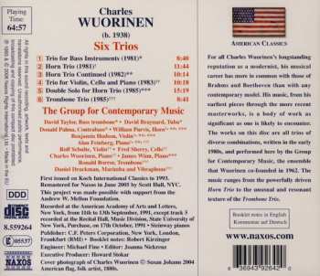 CD Charles Wuorinen: Six Trios (Horn Trio / Trio For Violin, Cello And Piano / Trombone Trio)