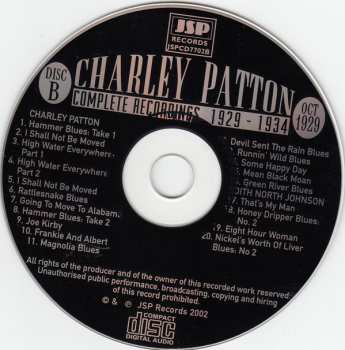 5CD/Coffret Charley Patton: Complete Recordings 1929 - 1934