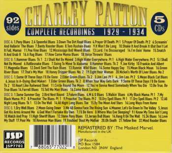 5CD/Coffret Charley Patton: Complete Recordings 1929 - 1934