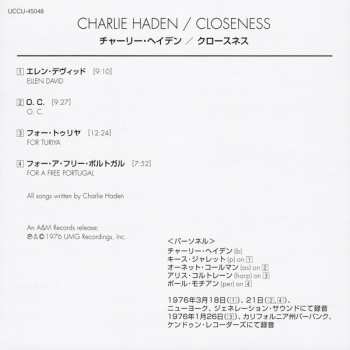 CD Charlie Haden: Closeness