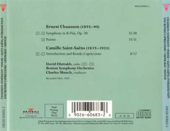 CD David Oistrach: Chausson: Symphony, Poeme • Saint-Saëns: Introduction And Rondo Capriccioso