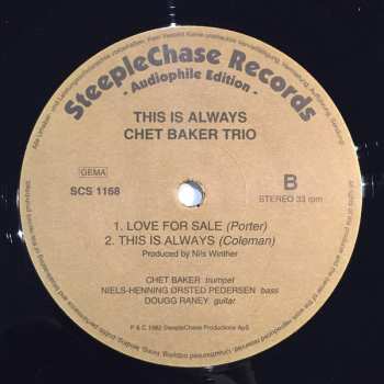 LP Chet Baker Trio: This Is Always