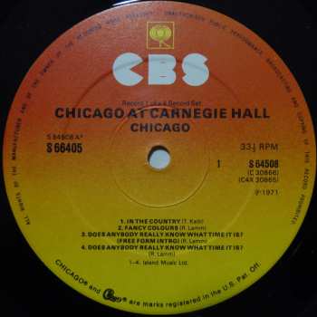 4LP/Coffret Chicago: Chicago At Carnegie Hall
