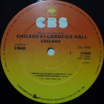 4LP/Coffret Chicago: Chicago At Carnegie Hall
