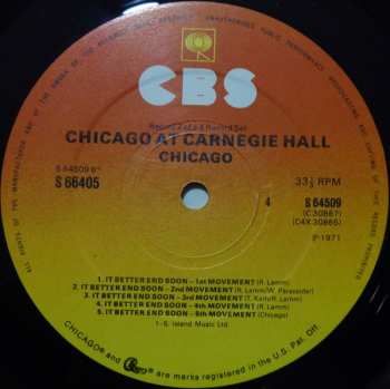 4LP/Coffret Chicago: Chicago At Carnegie Hall