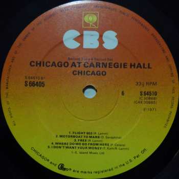 4LP/Coffret Chicago: Chicago At Carnegie Hall