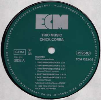 2LP Chick Corea: Trio Music