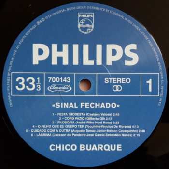 LP Chico Buarque: Sinal Fechado LTD